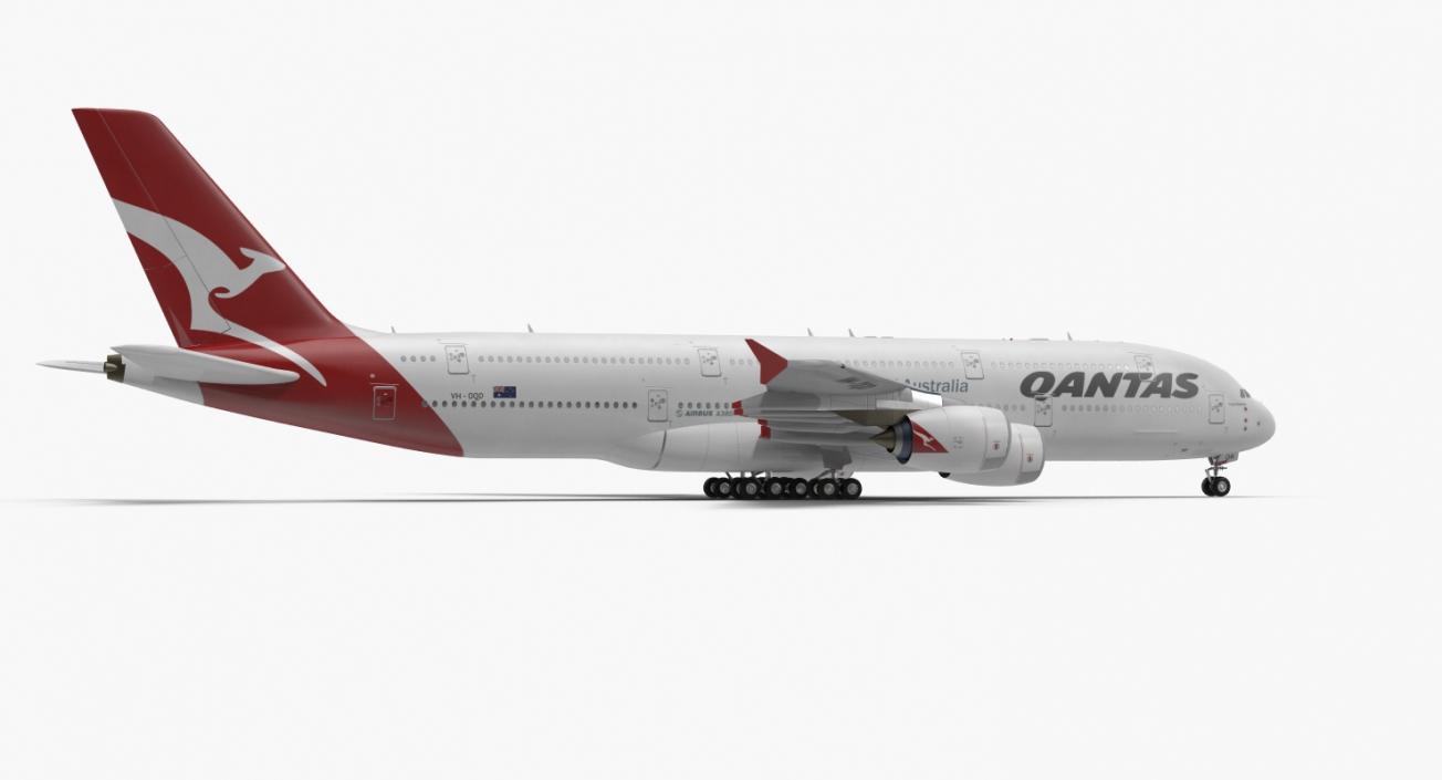 3D Airbus A380-1000 Qantas model